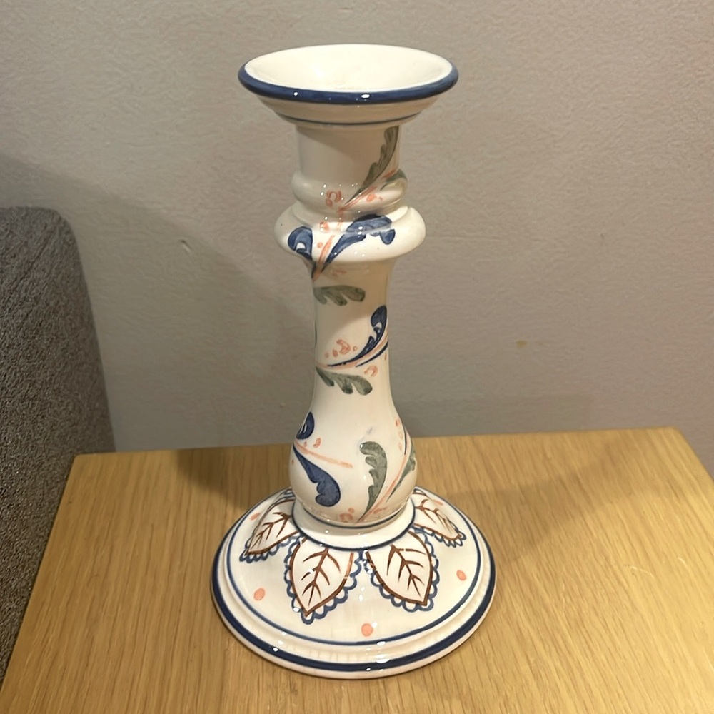 Vintage Tiffany & Co Hand-Painted 8" Candle Stick Holder
